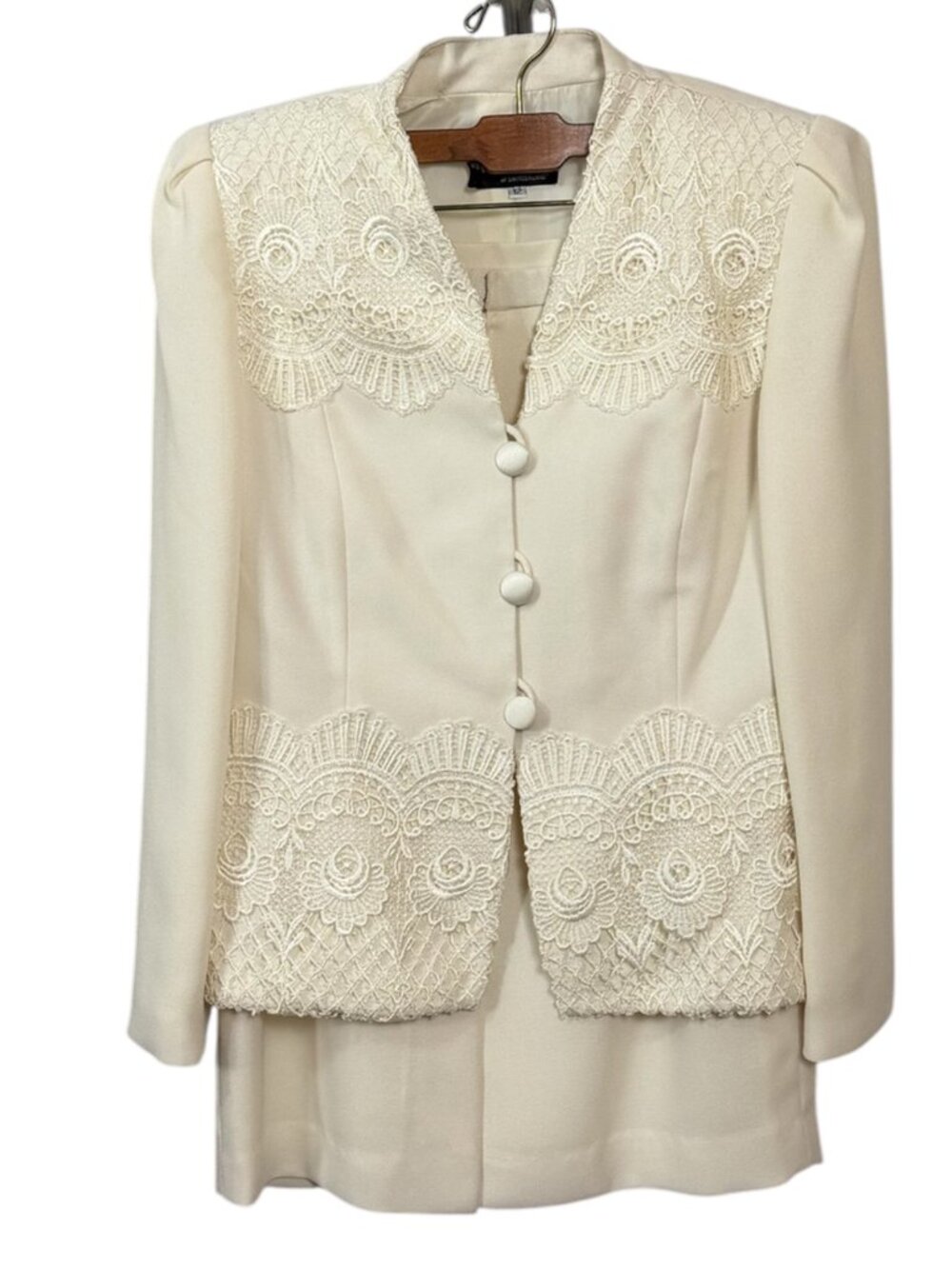 Ursula Switzerland Ivory Lace Skirt Suit Set Sz 12 Mother of Bride